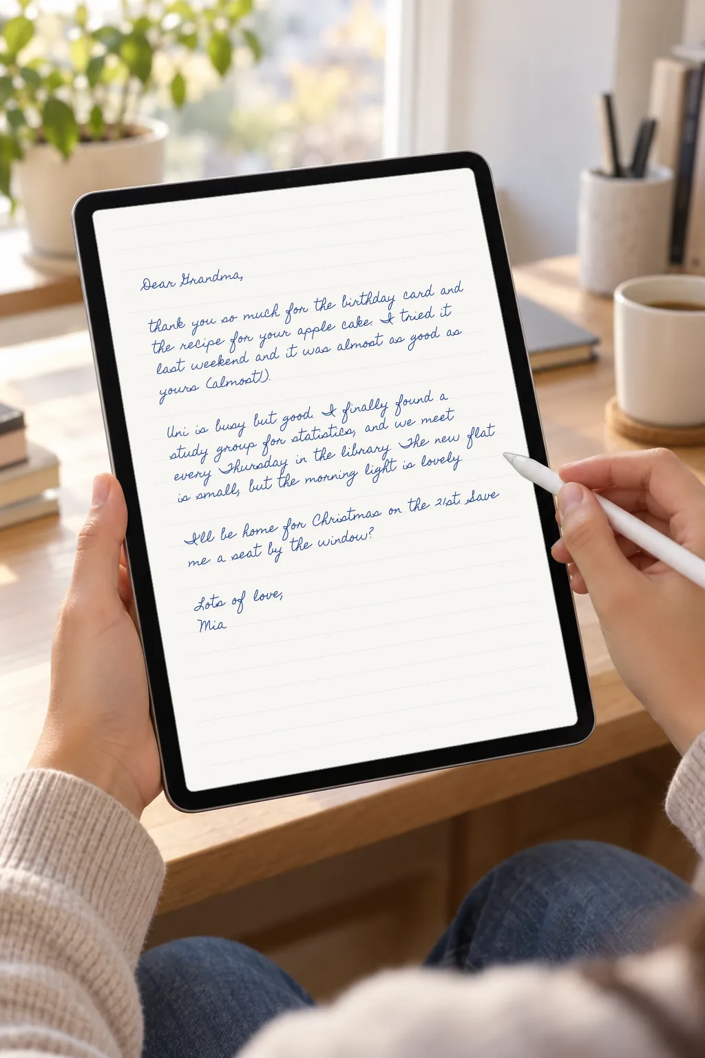 A handwritten letter, without the hand cramp
